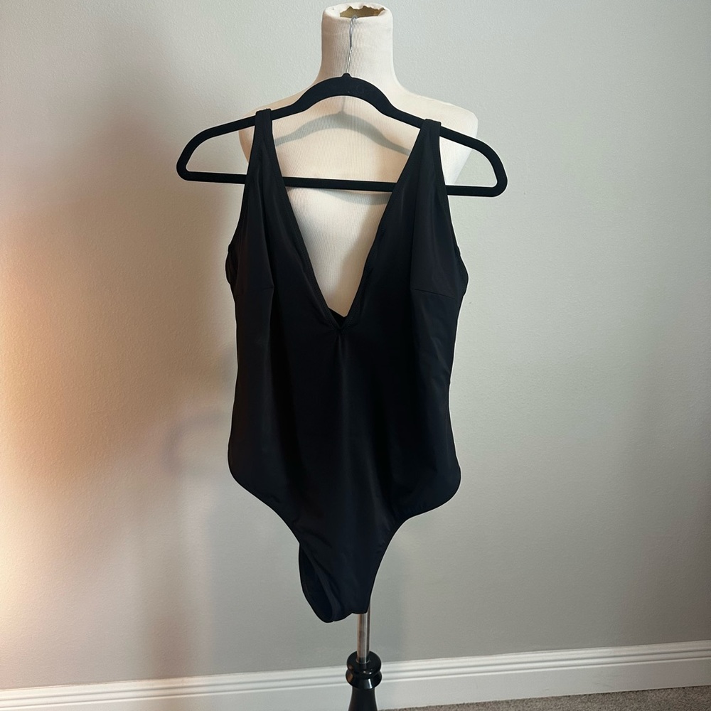 YITTY Black Deep V One-Piece Swimsuit